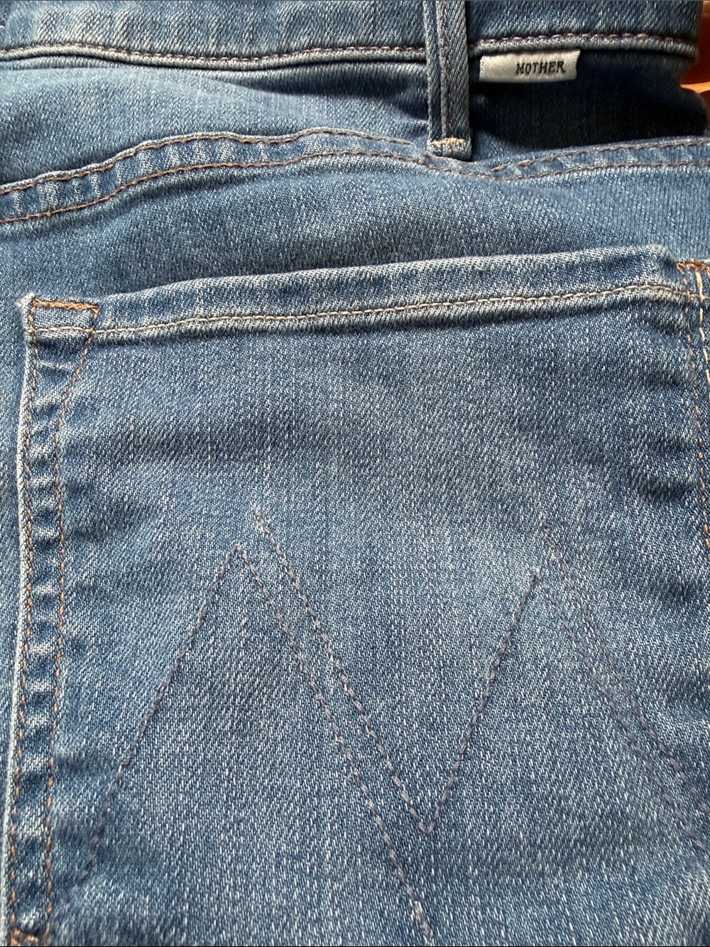 MOTHER Blue Frayed Hem Wide-Leg Jeans - Picture 3 of 10